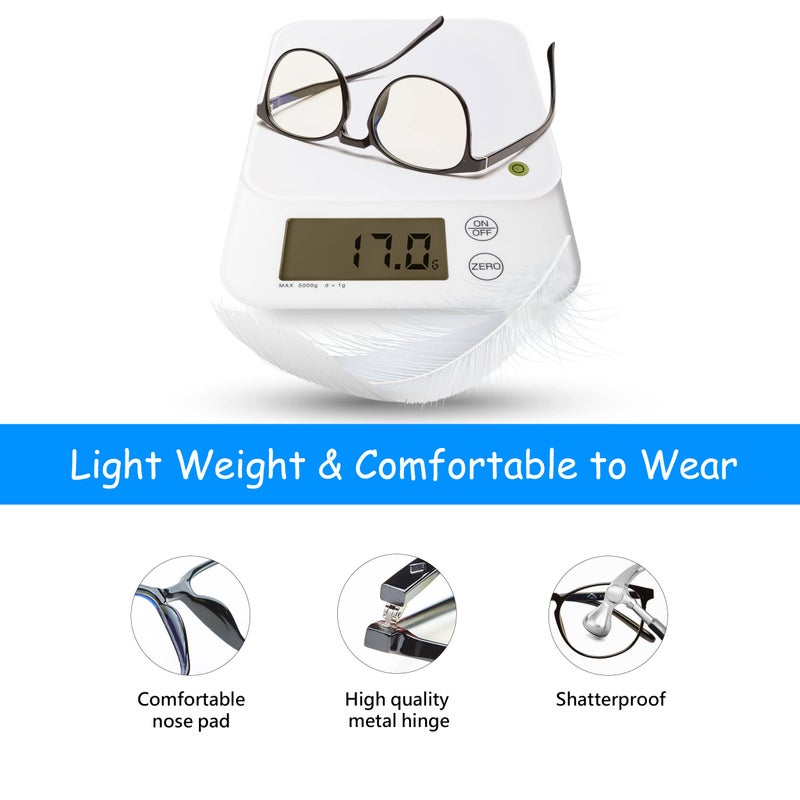 WTI Blue Light Blocking Glasses for TV Phone Computer Gaming Screen Men and Women, TR90 Frame, Anti Eyestrain UV, 2 Pack - Image 3